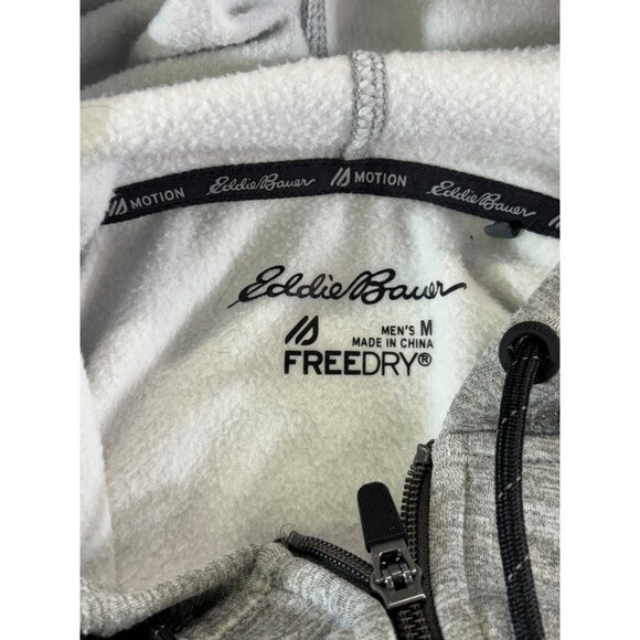 Eddie Bauer Sweater Men's Medium Grey motion Freedry hoodie zip up - Picture 3 of 9